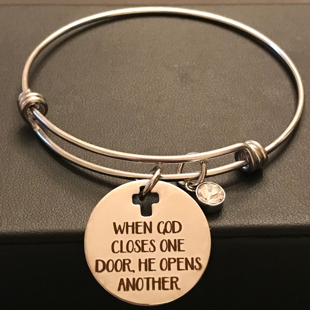 Motivational Charm Bangle Bracelet